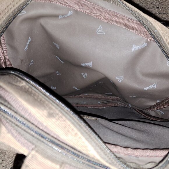 RONCATO-90's Vintage Brown Nylon Shoulder Bag-Medium-Near Mint Pre-Owned - Picture 4 of 6